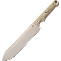 Нож White River FIRECRAFT 7 StoneWash, сталь CPM S35VN, рукоять серо-зеленая микарта, кожаный чехол купить в Таганроге