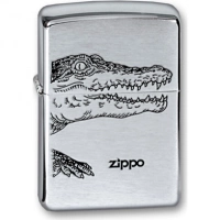 Зажигалка ZIPPO Alligator, с покрытием Brushed Chrome, латунь/сталь, серебристая, матовая, 36x12x56 купить в Таганроге