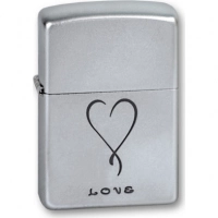 Зажигалка ZIPPO Love Satin Chrome, латунь с никеле-хромовым покрыт., серебр., матовая, 36х56х12 мм купить в Таганроге